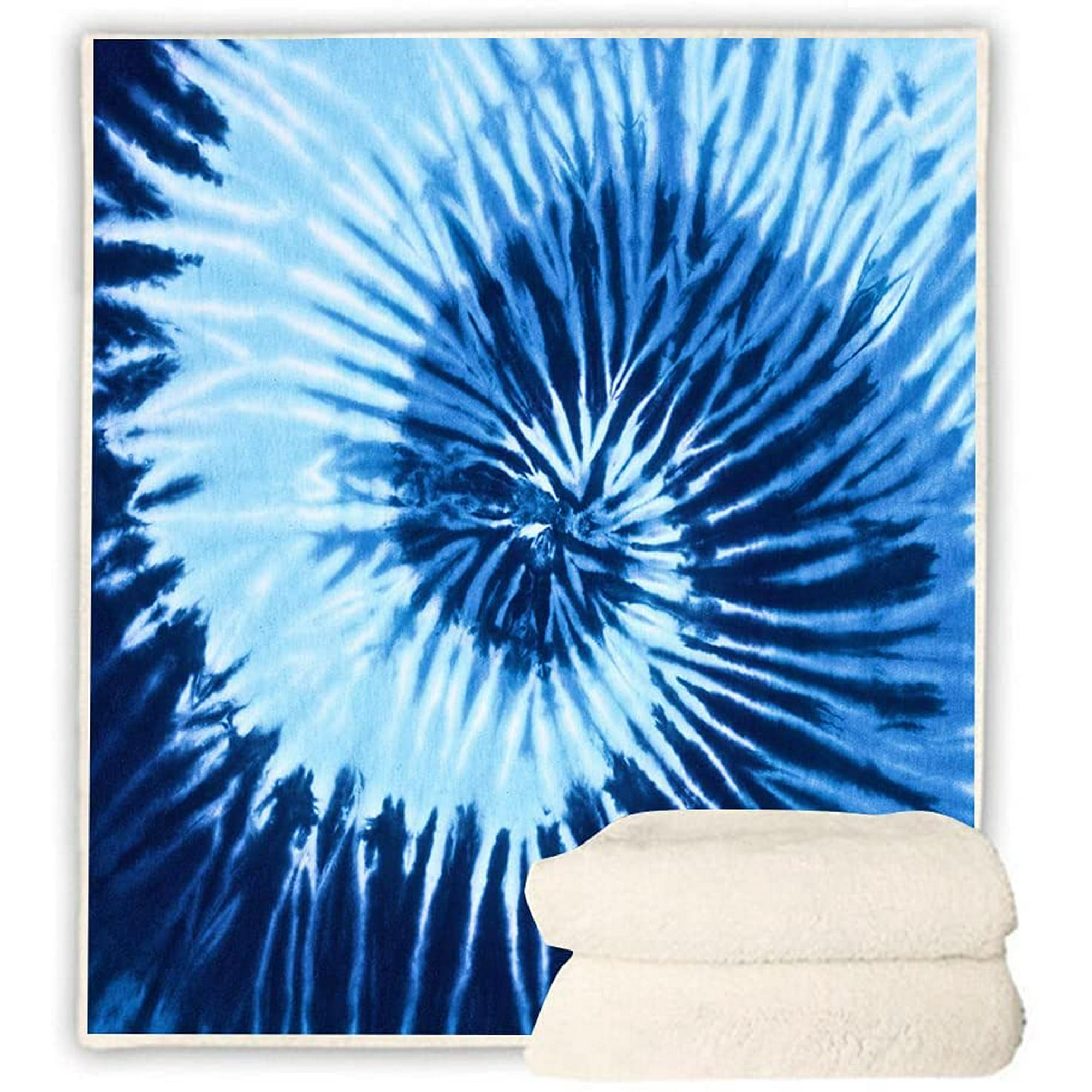Iguohao Rainbow Tie Dye Blanket Sherpa Blanket Warm And Soft Plush Fleece Blankets Queen Hippie Room Decor Lightweight Travel Blanket For Kids Adults
