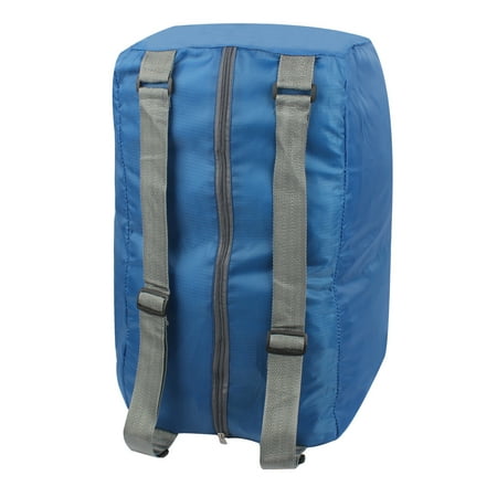 Folding Shop Bag - Unique Bargains Blue Water Resistant Folding Camping Bag Shoulder Cross Storage Handbag Backpack