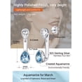 thumbnail image 4 of PROSTEEL Double Pear Shape Sterling Silver Ear Jacket Earrings Front Back CZ Birthstone March Aquamarine Earrings for Women Mom Daughter Birthday Gift, 4 of 8