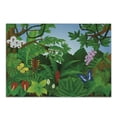thumbnail image 1 of Plant Cutting Board, Cartoon Style Lively Forest with Butterflies Trees and Various Flowers Print, Decorative Tempered Glass Cutting and Serving Board, Small Size, Emerald Multicolor, by Ambesonne, 1 of 1