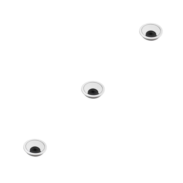 Decodeary Desk Hole Cover Waterproof Detachable Dustproof Office Table Cable Grommet 50mm Silver 3Set