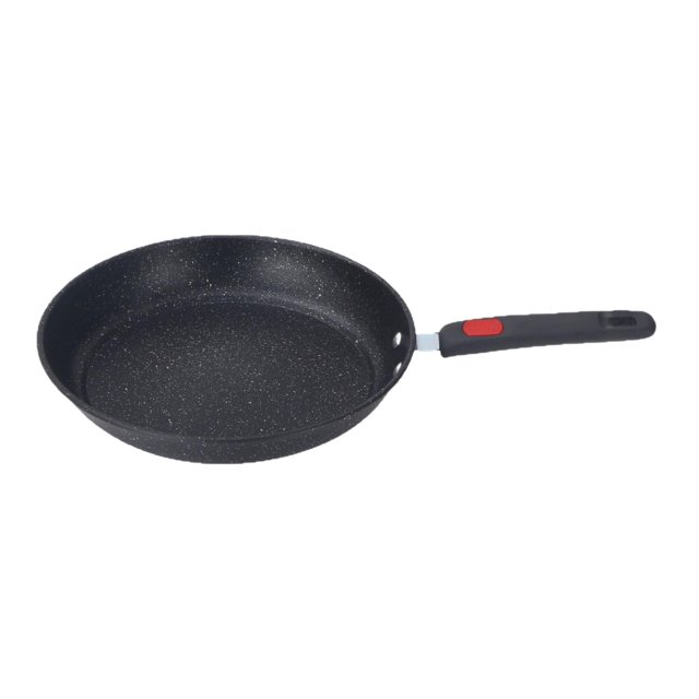 Lipstore Fry Pan Uncoated Omelette Flat Bottom Wok Pan for Induction Electric Kitchen 30cm