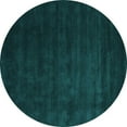 thumbnail image 1 of Ahgly Company Machine Washable Indoor Round Abstract Turquoise Blue Contemporary Area Rugs, 8' Round, 1 of 4