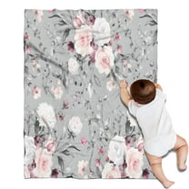 Pioneer Flower Floral Print Pattern Blanket,Comfortable Soft Flannel Throw Blanket,All Season,Warm Lightweight Blankets for Sofa Bed Couch Living Room Chair,30"x40"