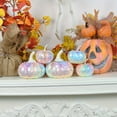 thumbnail image 3 of 7 Pcs Assorted Sizes Artificial Pumpkins Fall Decor Fake Faux Foam Pumpkins for Halloween Thanksgiving Harvest Home Table Decor (Pink), 3 of 12