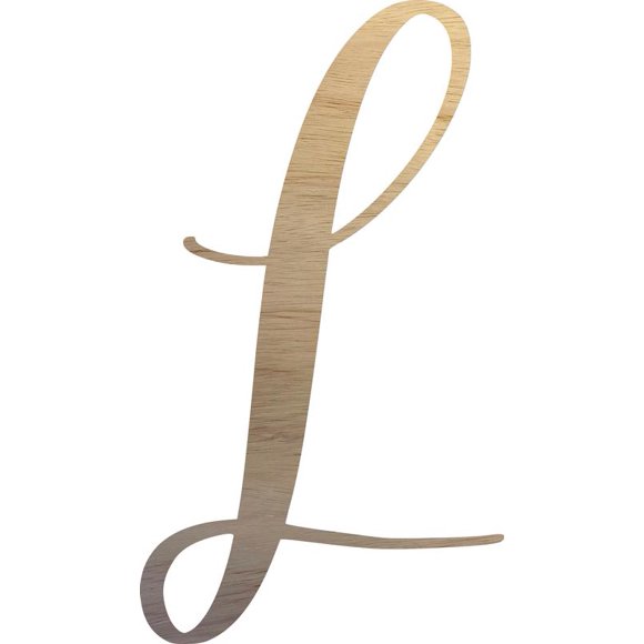 Unpainted Wood Letter L Craft, Paintable 6'' Tall Wood Alphabet Letter, DIY Nicholia Script Font