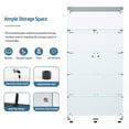 thumbnail image 5 of Tempered Glass Display Cabinet with LED Lights and Lock Storage for Living Room Office Adjustable Feet for Uneven Floors White, 5 of 9