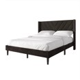 thumbnail image 3 of Castle Place Sophisticated Wingback Velvet Upholstered Queen Platform Bed, Brown, 3 of 11