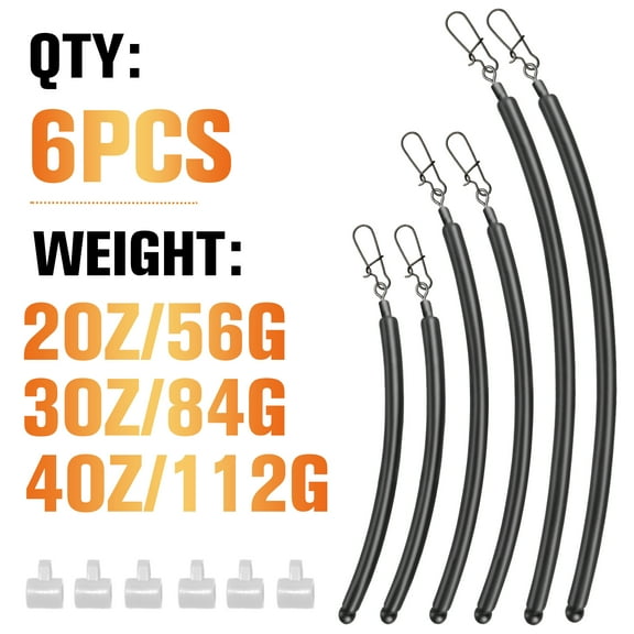 6PCS Dovesun Catfish Dragging Weights 2oz 3oz 4oz Fishing Sinkers for Drift and 3-Way Rigs