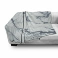thumbnail image 3 of Marble Print Soft Flannel Fleece Blanket, Antique Marble Textured Ocean Style Organic Granite Rock Formation Art, Cozy Plush for Indoor and Outdoor Use, 60" x 80", Cadet Blue White, by Ambesonne, 3 of 6