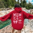 thumbnail image 4 of Arlun Christian Hoodies for Women Bible Verse Jesus Loves You Graphic Letter Printed Oversized Y2k Long Sleeve Hooded Drawstring Sweatshirts with Pockets Red4 XL, 4 of 6