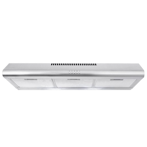36 in. Delta Collection Ducted Under Cabinet Range Hood, Button Control, LED Lights, Stainless Steel