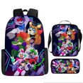 thumbnail image 1 of Teenage Student Backpack Simple Large Capacity Schoolbag Cartoon Satchel Pencil Case Three-piece Setweek, 1 of 4