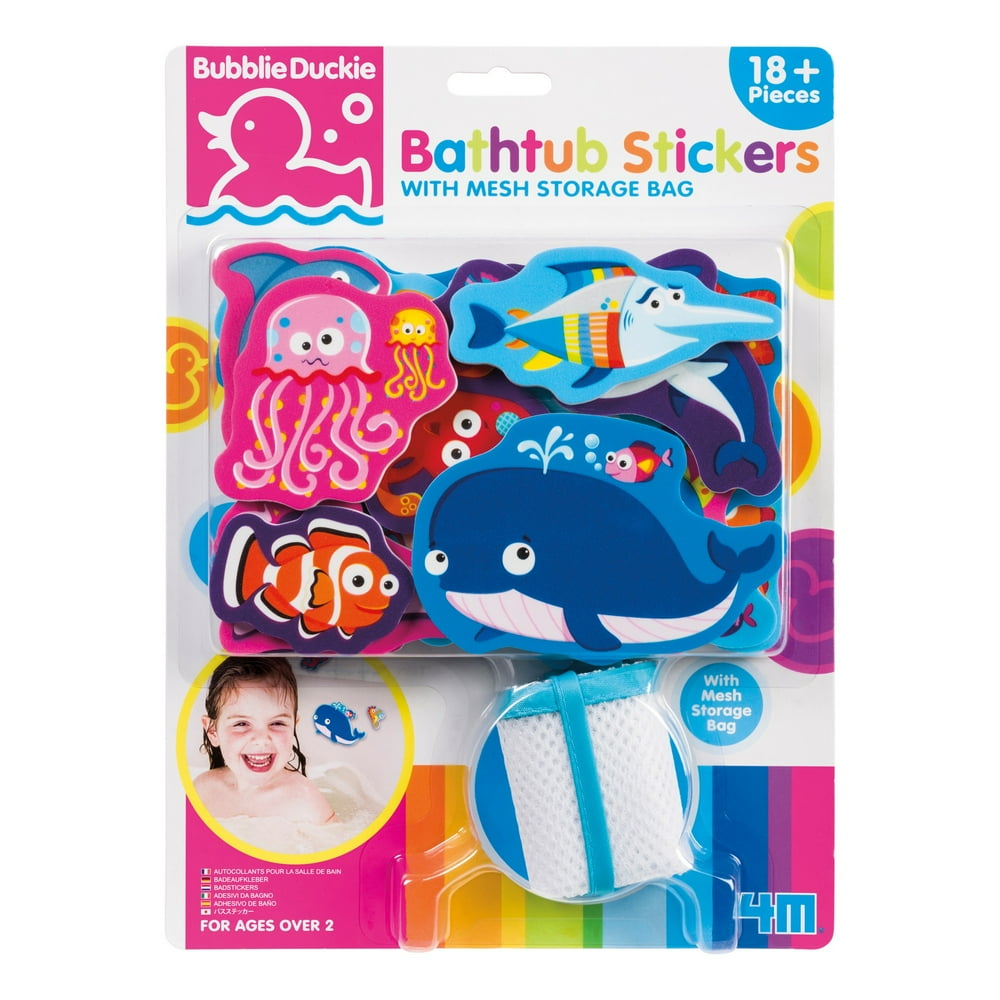 4M Foam Bathtub Stickers w/ Mesh Storage Bag Ocean Animals