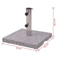 thumbnail image 2 of vidaXL 44 lb Polished Square Granite Stainless Steel Patio Umbrella Base, with Handles, Stainless Steel Pipe, 2 of 6
