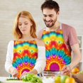 thumbnail image 3 of Colorful Tie Dye Mandala Pattern Apron-Garden Aprons for Women with Pockets-Cotton Linen Waterproof Kitchen Cooking Gardening Aprons Adjustable for Kitchen,Cooking,BBQ and Salon 33x27 Inch, 3 of 7