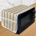 thumbnail image 1 of Striped Microwave Oven Cover, Horizontal Repeated Retro Wavy Curly Zigzag Lines in Creamy Coffee Tones, Water Resistant Organizer with Pockets for Kitchen, 36" x 12", Champagne Umber Tan, by Ambesonne, 1 of 1