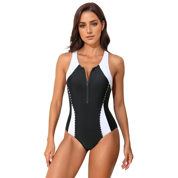 Charmo Bañador deportivo de una pieza con cremallera para mujer