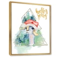 thumbnail image 2 of Designart Cute Christmas Llama In Santa Hat Children's Art Floating Frame Wall Art, 2 of 4