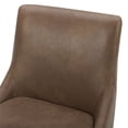 thumbnail image 6 of Kuka Home 30"H Swivel Modern Faux Leather Barstool in Brown, 6 of 10