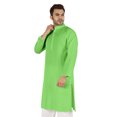thumbnail image 3 of Atasi Cotton Kurta Solid Ethnic- Festive Long Shirt W/ Pintuck Traditional Indian Wear For Men's, 3 of 7