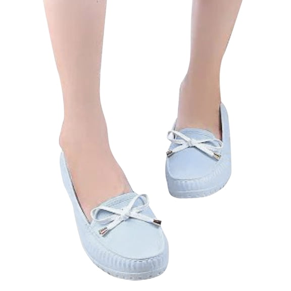 IUJSOY Womens Loafers Waterproof Rain Shoes Slip on Bowknot Garden Shoes Nurse Walking Shoes