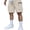 Khaki, variant on Men's Casual Solid Color Cargo Shorts with Multiple Pockets Drawstring Waist Loose Fit Breathable Summer Shorts for Big and Tall Men Daily Wear and Outdoor Activities, Size S-3XL