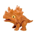 thumbnail image 2 of Figura de acción de juguete de dinosaurio con dedo mordedor con extremidades flexibles, divertida y creativa. Triceratops marrones, 2 of 9