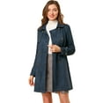 thumbnail image 1 of INSPIRE CHIC Women's Notched Lapel Double Breasted Trench Coat Jacket, 1 of 6