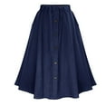 thumbnail image 4 of Landzoo Women's Plus Size Denim Skirt Casual High Waisted A Line Midi With Elastic Waist For School Comfortable Casual Women's Skirt, 4 of 4