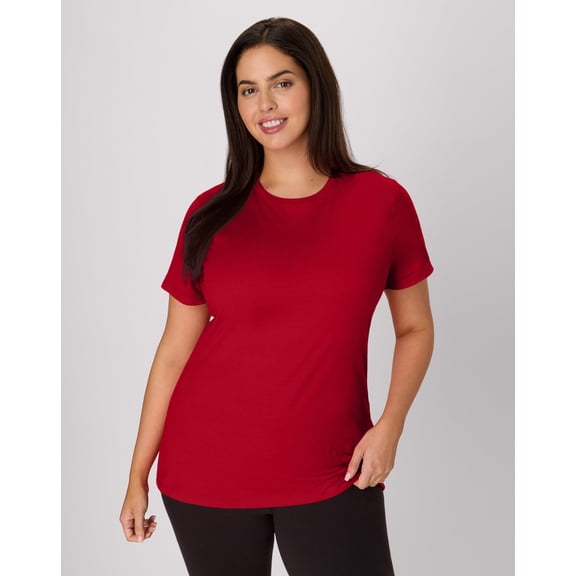 Hanes Just My Size Women’s Cotton Crewneck T-Shirt (Plus ) Deep Red 3X