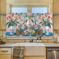 thumbnail image 2 of Yayeee Kitchen Curtains Tier Set of 2 Light Filtering 57"x24" Over Sink Window Panels, Vibrant Flowers, 2 of 7