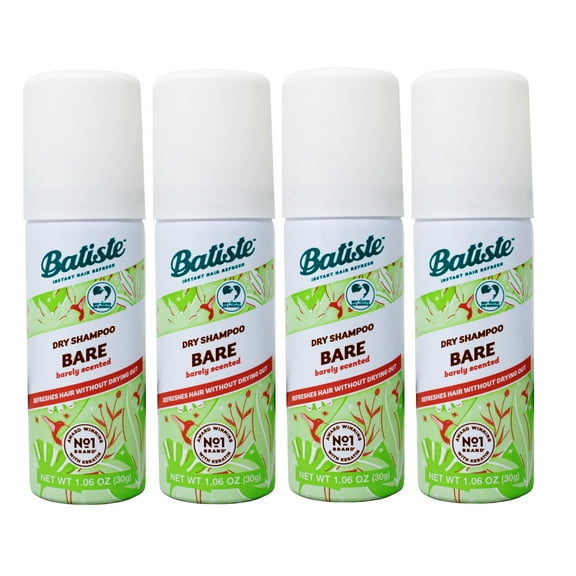 BATISTE Dry Shampoo, Bare Fragrance, 1.06 OZ.- Packaging May Vary 1 ea(4pack)