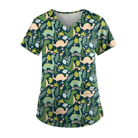 

CHMORA Women s Performance V-Neck Medical Scrub Stretch Tops Dark Green 3XL