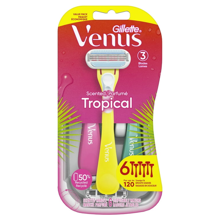 Venus Women's Disposable Razor 3 Blades with Pivoting Head 6 Count