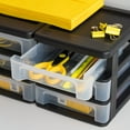 thumbnail image 4 of IRIS USA Small 3-Drawer Plastic Desktop Organizer, 2 Pack, Stackable Office School Stationery Makeup Bathroom Utility Medical Supplies, Black, 4 of 10