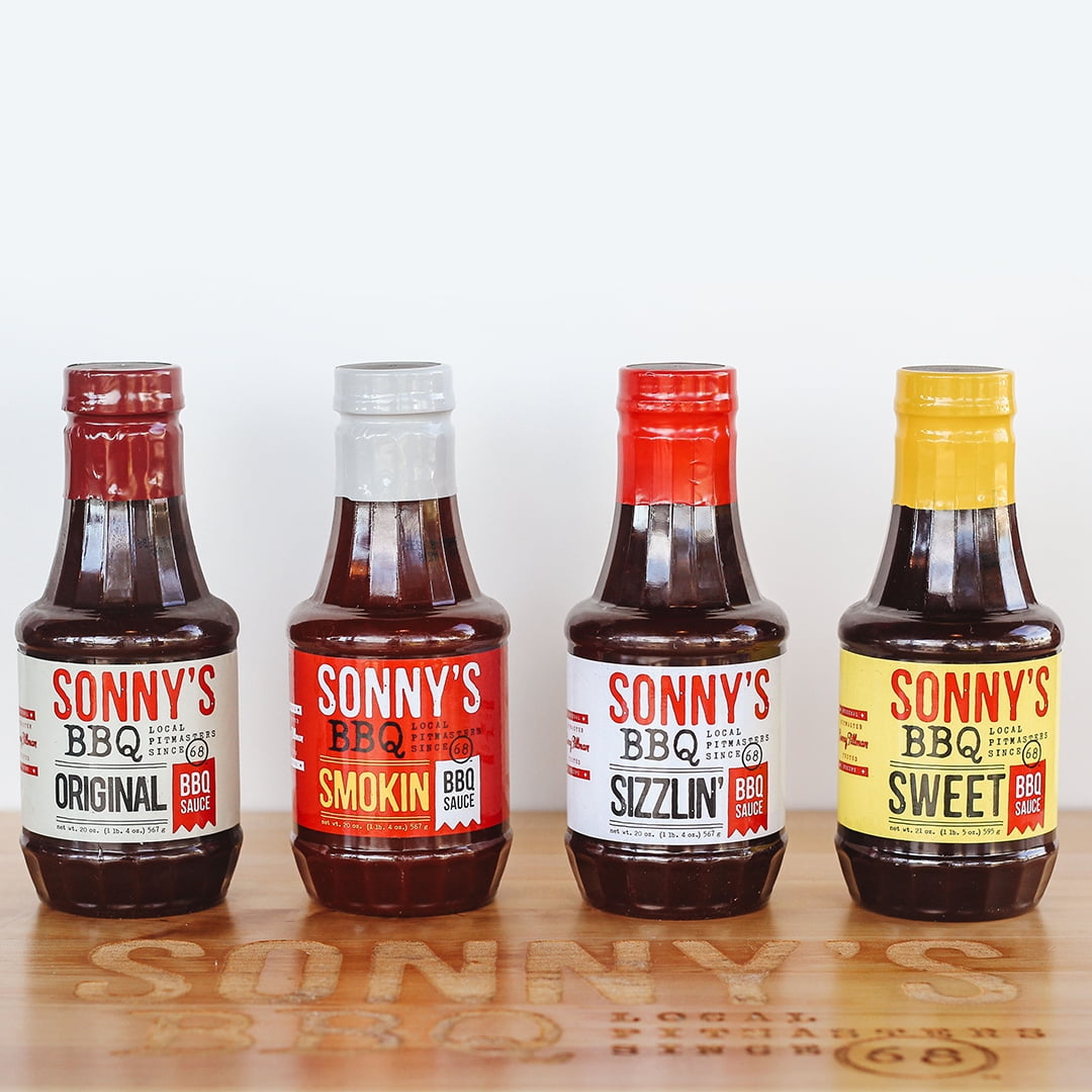 (4 pack) Sonny’s BBQ Smokin’ BBQ Sauce, 20 oz Bottle - Barbecue Sauce for Grilling, Dipping, and Marinades