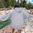 thumbnail image 2 of NinXxx Women's Sunset Beach Oversized Hoodie Beachy Sweatshirt Top Grey M, 2 of 6