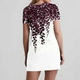 thumbnail image 5 of Cmfcve Women's Summer T-Shirt Dress Printed Loose A-line Dress Short Sleeve V-Neck Midi Dress with Pockets, 5 of 7