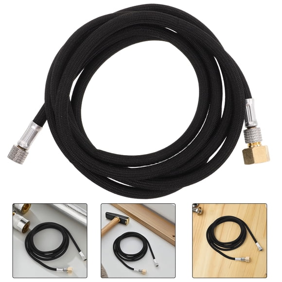 BRIGHTFUFU Herramientas Para Compresor De Aire Con Adaptador Y Tubo Plástico Transparente Negro