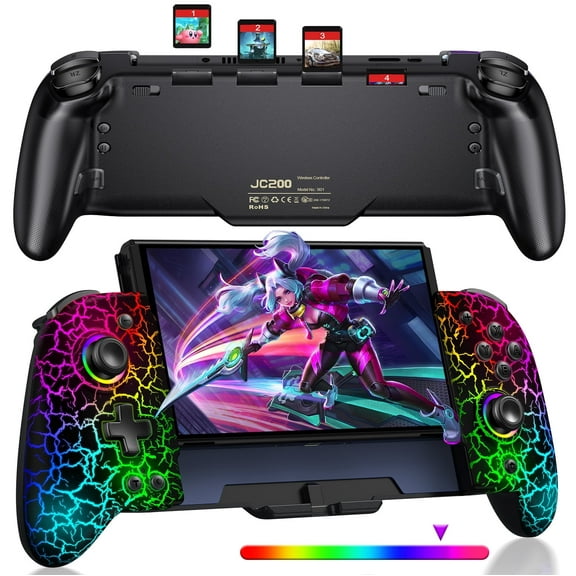 Joypad for Switch/OLED,ESYWEN Switch Controller Replacement for Switch Joy Cons with Handheld Grip,Turbo,Vibrations,Programmable