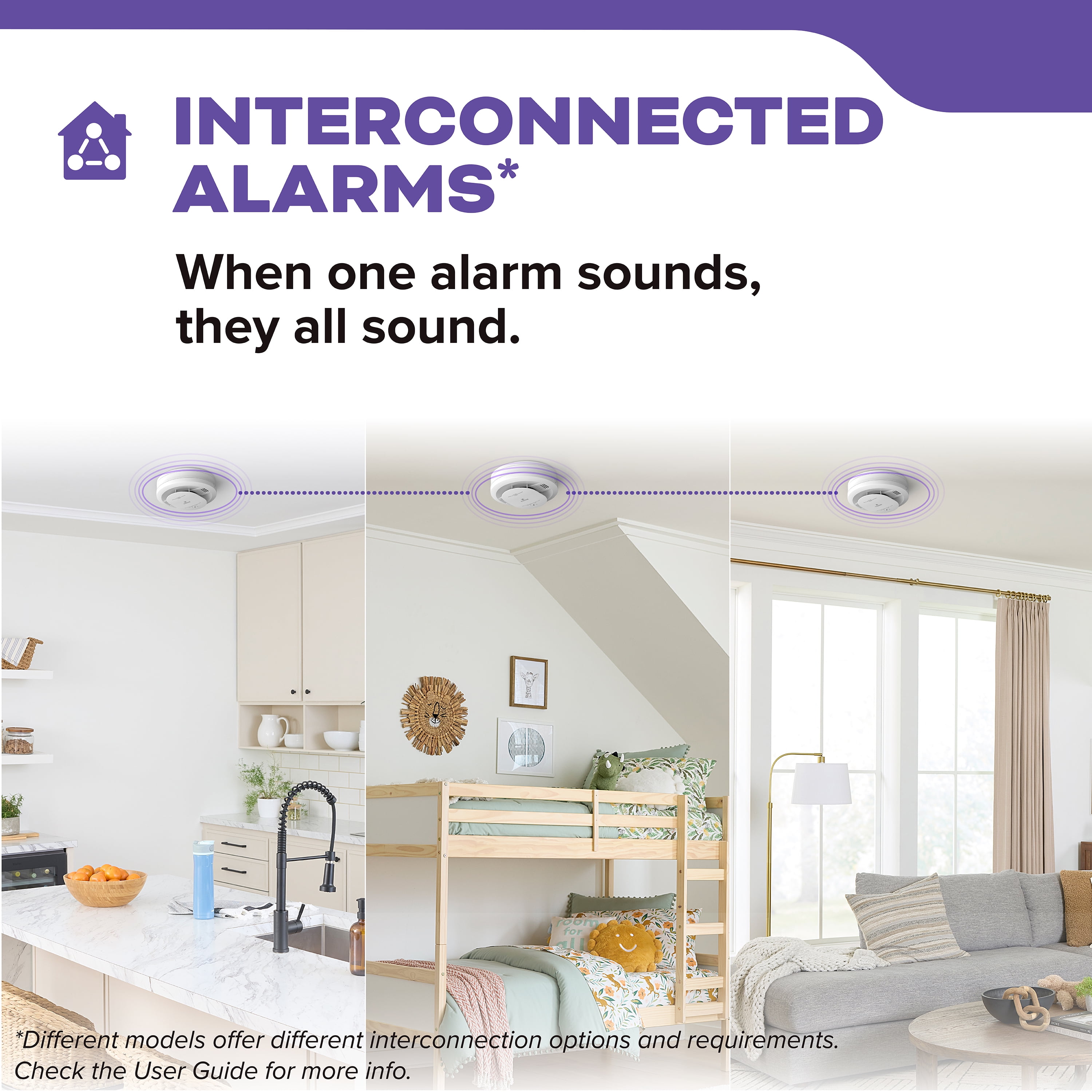Kidde Hardwired Combination Smoke & Carbon Monoxide Detector, AA Battery Backup, 5-inch