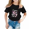 thumbnail image 2 of CCRFTGI I Was 6 Now Im 7 Shirt for Children Girls Boys Size 7 Funny Party T Shirts 2026 Summer Shirts Boys Clothes Fashion Black 7-8 Years, 2 of 5