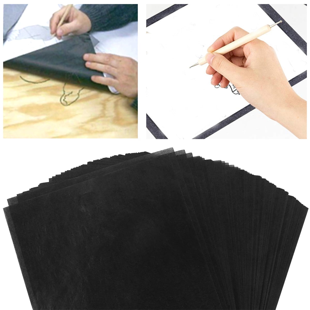 50pcs A4 Carbon Paper Black Legible Graphite Transfer Tracing