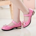 thumbnail image 4 of POIUYTR Girls Dress Shoes Mary Jane Shoes Fashion Bow Princess Wedding Party Flower Girl School Shoes Low Heel Flats for Little/Big Kids, 4 of 5