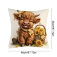thumbnail image 2 of Bomd Highland Cow Decorative Throw Pillow Covers , Decorative Floral Farm Animal Design, Modern Square Home Decorative Pillowcases Cushion Cases for Sofa Bed Chair, 17.7x17.7 Inch, 2 of 6