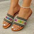 thumbnail image 5 of Hoshose Women's Boho Style Embroidered Flat Sandals Slide Sandals Fashion Flat Beach Slippers, 5 of 8