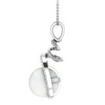thumbnail image 3 of Dazzlingrock Collection 8 mm Round Freshwater Pearl & White Diamond Elegant Swirl Pendant for Women with 18 Inch Gold Chain in 18K White Gold, 3 of 5