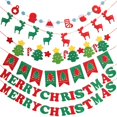 thumbnail image 2 of Adornos colgantes con pancarta de Feliz Navidad, guirnaldas festivas, banderas para fiestas de Año Nuevo, decoración del hogar, árbol de Navidad, Papá Noel, alce, bandera de fieltro para tirar, 2 of 5