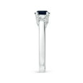 thumbnail image 3 of Angara Natural 1 Ct. Blue Sapphire with Diamond Classic Ring in 14K White Gold for Women (Ring Size: 11.5), 3 of 9